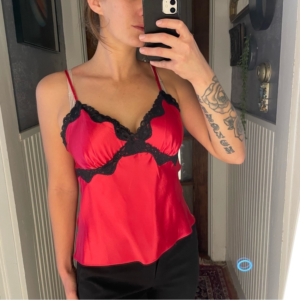 ✨Y2K Silky Lace Trim Tank